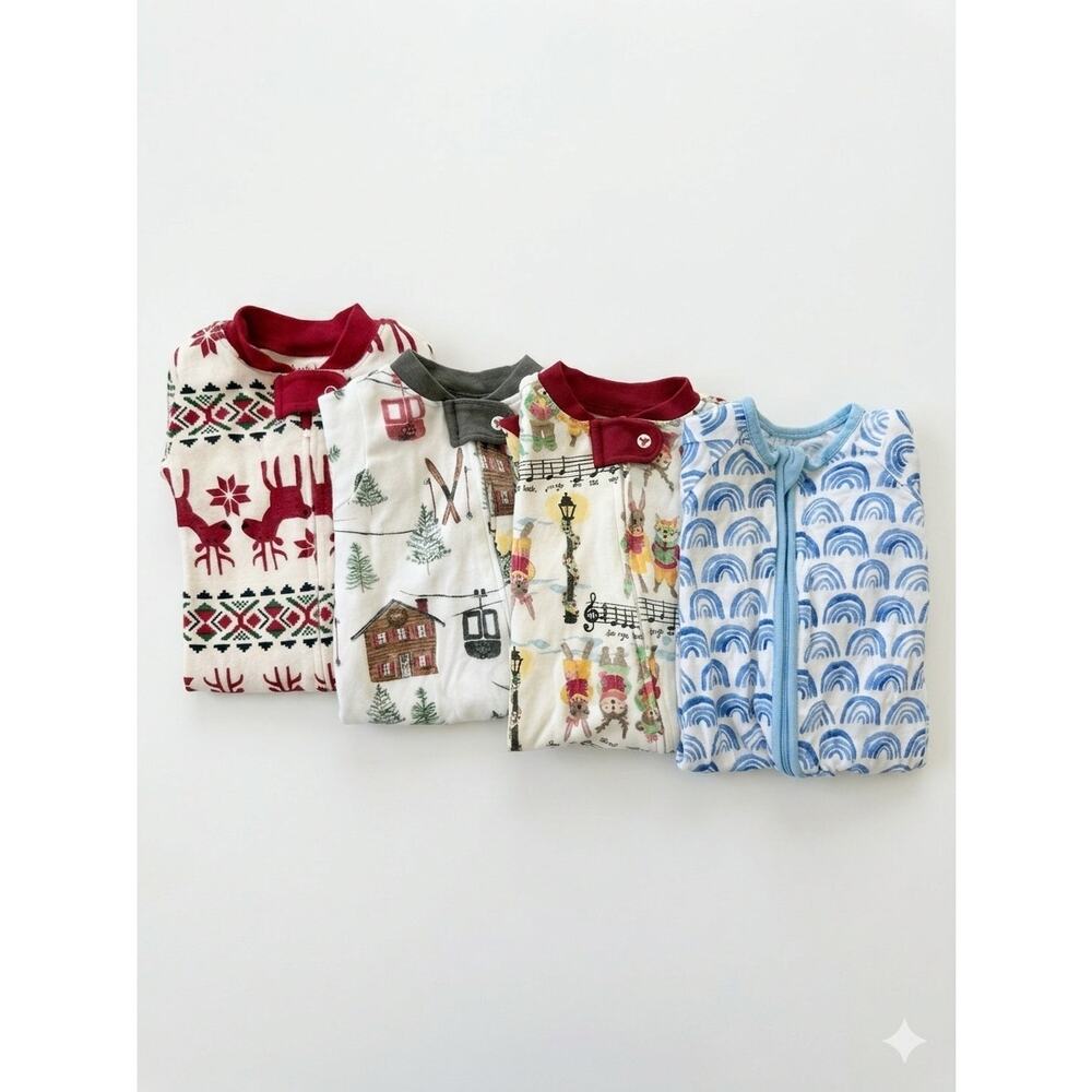 Newborn Sleeper Bundle Little Sleepies Bamboo Hanna Andersson Burt's Bees 4pc